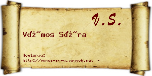 Vámos Sára névjegykártya