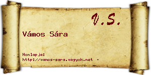 Vámos Sára névjegykártya